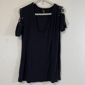 Windsor Black Crisscross shoulder Blouse Small